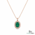 Cushion Cut Natural Emerald and Diamond Halo Pendant in 14K Gold Elegant Birthstone Jewelry
