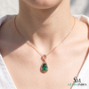 3.13 carat Genuine Emerald And Diamond Pendant for Woman's 14k Gold