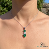 Natural Emerald Heart Pendant Romantic Triple Drop Design in 18k Gold Green Gemstone Jewelry&nbsp;