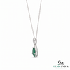 3.13 carat Genuine Emerald And Diamond Pendant for Woman's 14k Gold