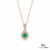 Eternal Round Natural Emerald Circle Pendant Double Halo Gold Pendant