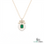 Vintage Style Emerald-Cut Emerald Bow Pendant Luxury Bow Diamond Pendant