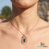 Vintage Style Emerald-Cut Emerald Bow Pendant Luxury Bow Diamond Pendant