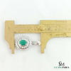1 carat Vintage Style Oval Emerald Pendant with Diamond Halo in 14K Gold