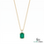 Elegant 1.03 carat Emerald cut Natural Emerald and Baguette Diamond Drop Pendant