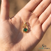 1.60 carat Timeless Heart Shape Natural Emerald interlaced teardrop design Pendant Necklace in Gold – Gift of Love