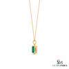 4.10 carat 14K Gold Emerald cut Natural Pendant Necklace Timeless Emerald Jewelry