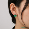 Natural Emerald Pear Cut Floral Earrings – Diamond Center Gold Studs