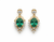 Oval shape Vintage style Natural Emerald & Diamond Drop Earrings in 14K Gold – Luxury Fine Jewelry