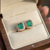 Natural Emerald Cut 4.10 Carats Women Stud Earrings