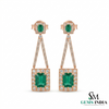 Luxury Emerald cut Emerald and Diamond Dangle Earrings – 14K Gold Statement Jewelry