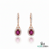 Elegant Oval Ruby Dangle Earrings in 14k and 18k gold Timeless Jewelry for her