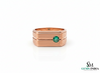 Round Natural Emerald Men's Band In 14k Gold / Men's Engagement Ring For Women And Girls / Men's Wedding Band