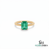 Minimalist Emerald Cut Emerald Gold Ring – Gift For Her