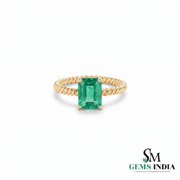 Minimalist Emerald Cut Emerald Gold Ring – Gift For Her