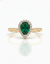 1.10 carat Pear Shape Natural Emerald And Diamond Engagement Ring in 14k Solid Gold Minimalist Fine Jewelry