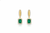 Royal Emerald cut Natural Emerald Halo Drops Earring– 14K Gold Dangle Elegance