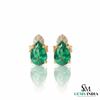 Teardrop Emerald & Diamond Stud Earrings – Elegant Fine Jewelry