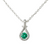 1.10 Round Natural Emerald pear-shaped open-frame design Pendant 14k Gold Solitaire Necklace