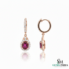 Elegant Oval Ruby Dangle Earrings in 14k and 18k gold Timeless Jewelry for her