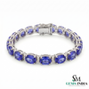 Oval Natural Tanzanite Diamond Tennis Bracelet - December Birthstone Jewelry