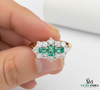 Three Stone Emerald and Diamond Cluster Ring – Fine Gold Jewelry