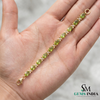 Natural Oval Peridot Bracelet with Diamond Flower Links for Women – August Birthstone Jewelry