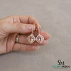 Oval Cut Morganite Halo Earrings with Diamond Accents – Elegant Bridal Dangle Jewelry