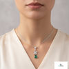 Butterfly Natural Emerald Pendant Necklace Pear Cut Green Gemstone in 14K gold&nbsp;