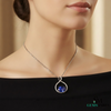 Elegant Oval cut Blue Tanzanite & Diamond Teardrop Pendant