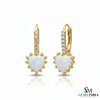 Romantic Heart-Cut Opal Drop Earrings with Diamonds
