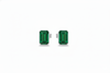 1.50 carat Emerald Cut Natural Emerald Green Stud Earrings Gold Minimalist Style
