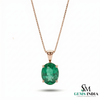Oval Cut Emerald Pendant in 14k Gold – Classic Solitaire Design
