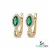 Luxury Marquise Cut Emerald Earrings with Diamond Halo