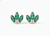 Marquise shape Natural EmeraldDiamond Floral Stud Earrings – 14K Gold