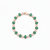 Oval cut Natural Zambian Emerald and Diamond Bracelet - 18K Solid Gold May Birthstone