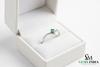 Dainty V Band Emerald Ring – Minimalist 14k Gold Solitaire Ring