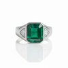 Natural Emerald And Triangle Diamond Ring 10.20 Carats Engagement Ring in 14K gold