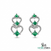 Princess Cut Emerald Heart Earrings in Gold – Romantic Jewelry