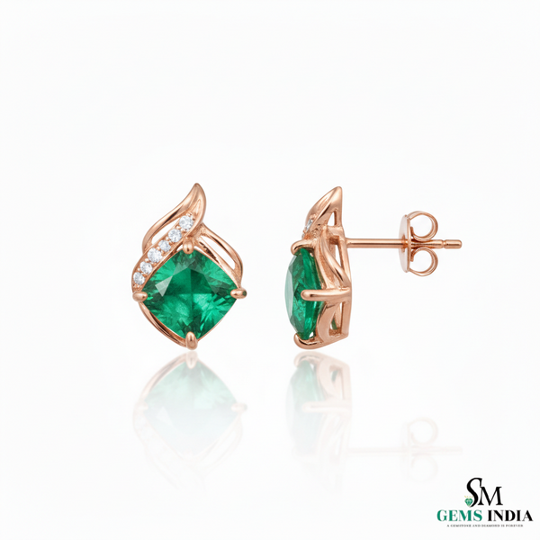 7,80 ct dunkelgrüne Statement-Ohrhänger mit großen sambischen Smaragden im Smaragd- und Ovalschliff, 18 Karat Gold, Smaragdohrringe, ovale Smaragdstifte (Kopie)