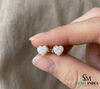 Heart Cut Opal Stud Earrings for Women - Dainty Opal Jewelry