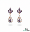 Marquise Cut and Pear Amethyst & Diamond Earrings Anniversary Gift for her