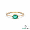 Natural Emerald Solitaire Ring – Oval Cut in 14K Gold