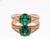 3.20 carat Oval cut Natural Emerald & Diamond Accent Ring with Split Shank Band