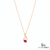 Oval Ruby & Diamond Teardrop Pendant – Sophisticated Statement Jewelry