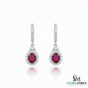 Elegant Oval Ruby Dangle Earrings in 14k and 18k gold Timeless Jewelry for her