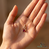 Oval Ruby & Diamond Pendant With Teardrop Design – Luxury Jewelry For Women
