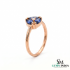 Vintage-Inspired Marquise Blue Sapphire & Diamond Cluster Ring- Minimalist Jewelry Gift