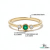 Minimalist Emerald Center Stone Diamond Accent Gold Ring
