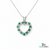 Solid Gold Emerald and Diamond Heart Pendant – Romantic Fine Jewelry